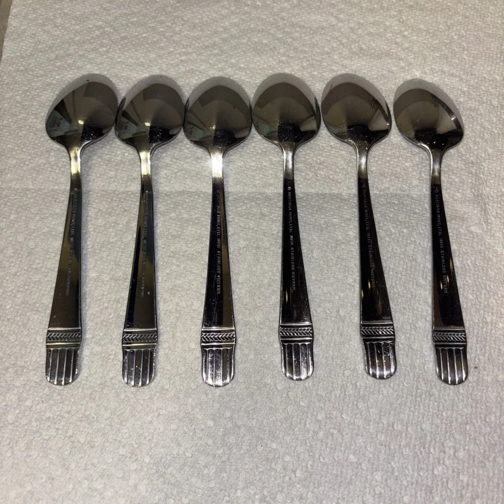 Heritage Mint Ltd DALESCROFT Stainless Flatware - Lot of 6 Place Oval Soup Spoon